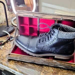 Elegant Black Leather Derby Shoes